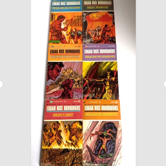 Edgar Rice Burroughs TARZAN Ballantine 1960s Vintage Novels Lot of Six - Picture 2 of 16